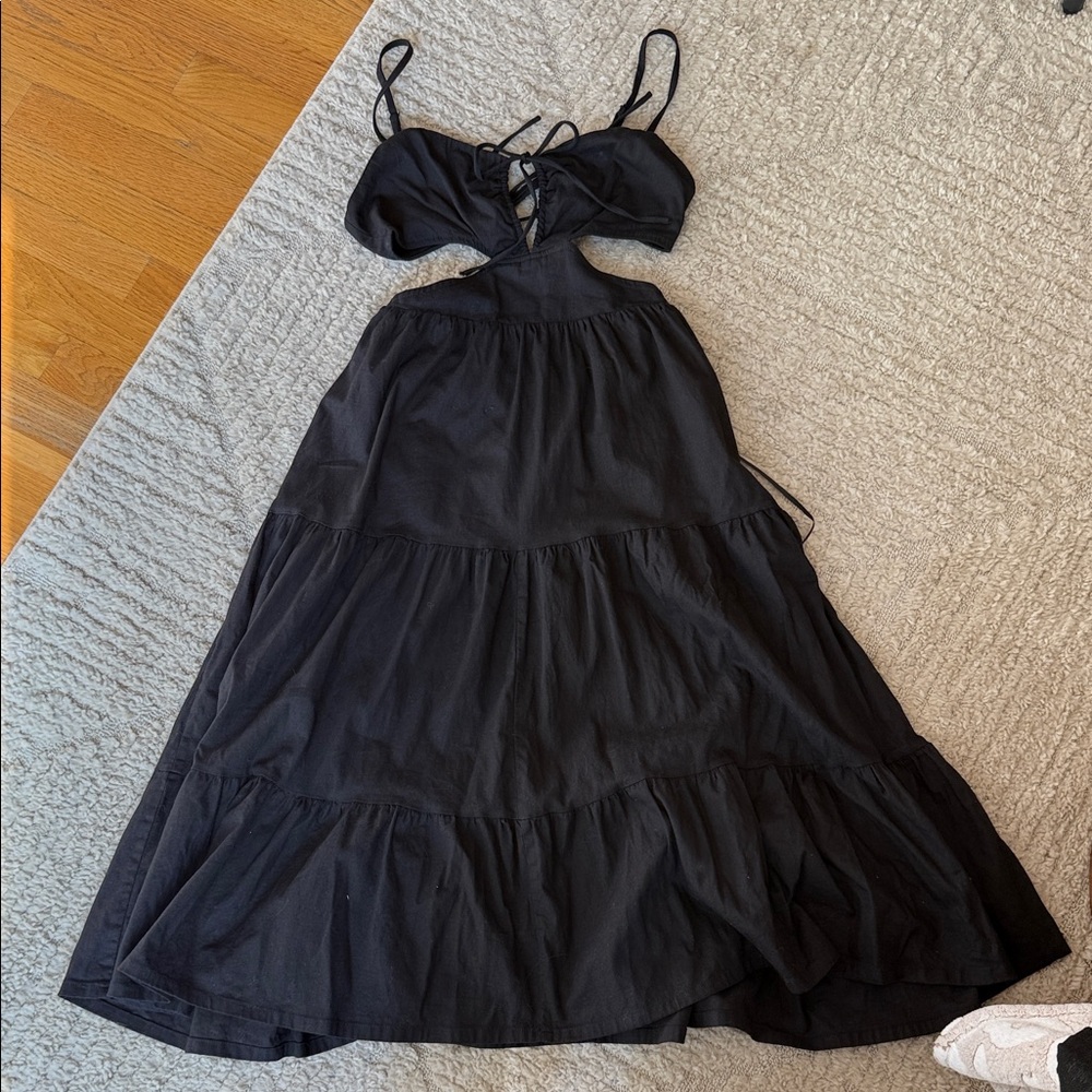 Hello Molly Black Cut Out Midi Dress